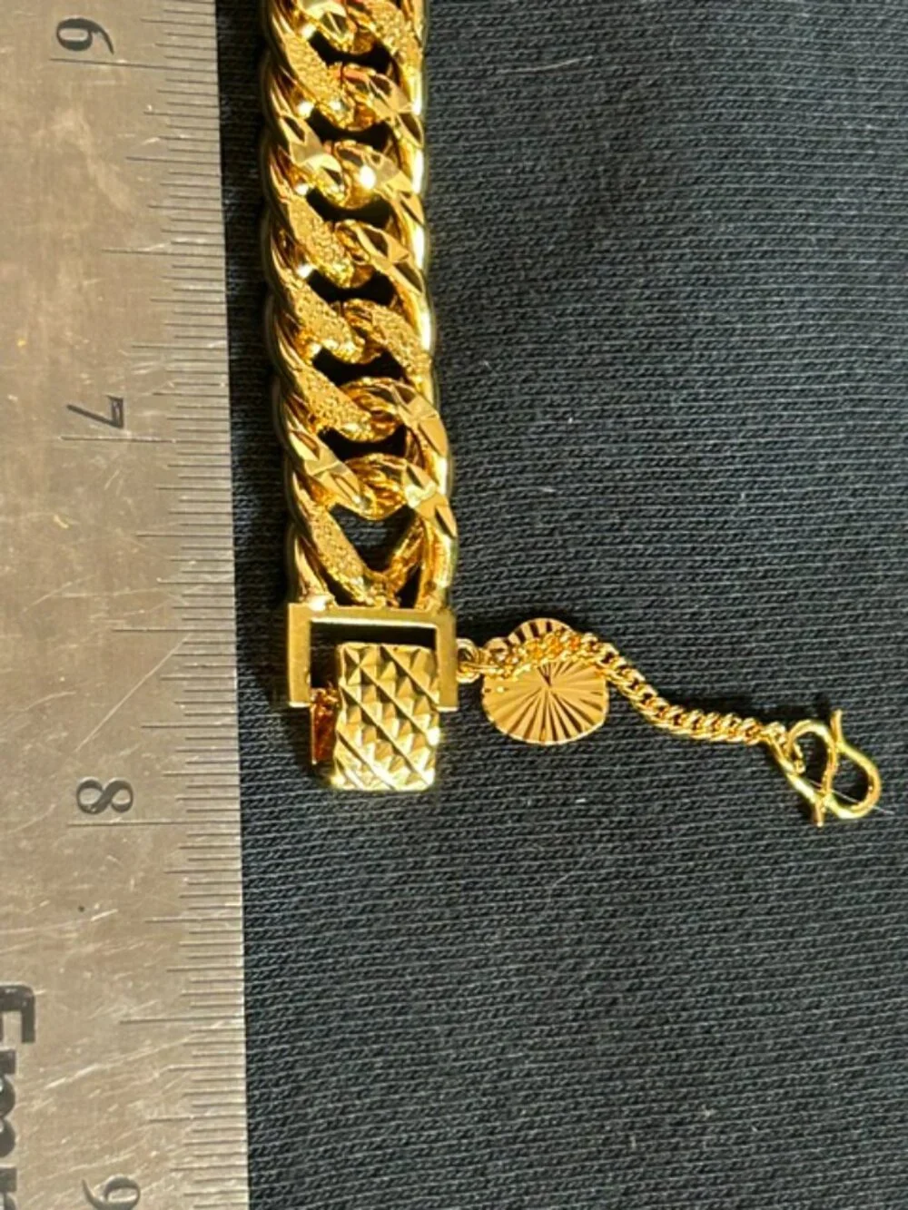 Men's Heavy Gold Double Cuban Link Bracelet With Safety Chain